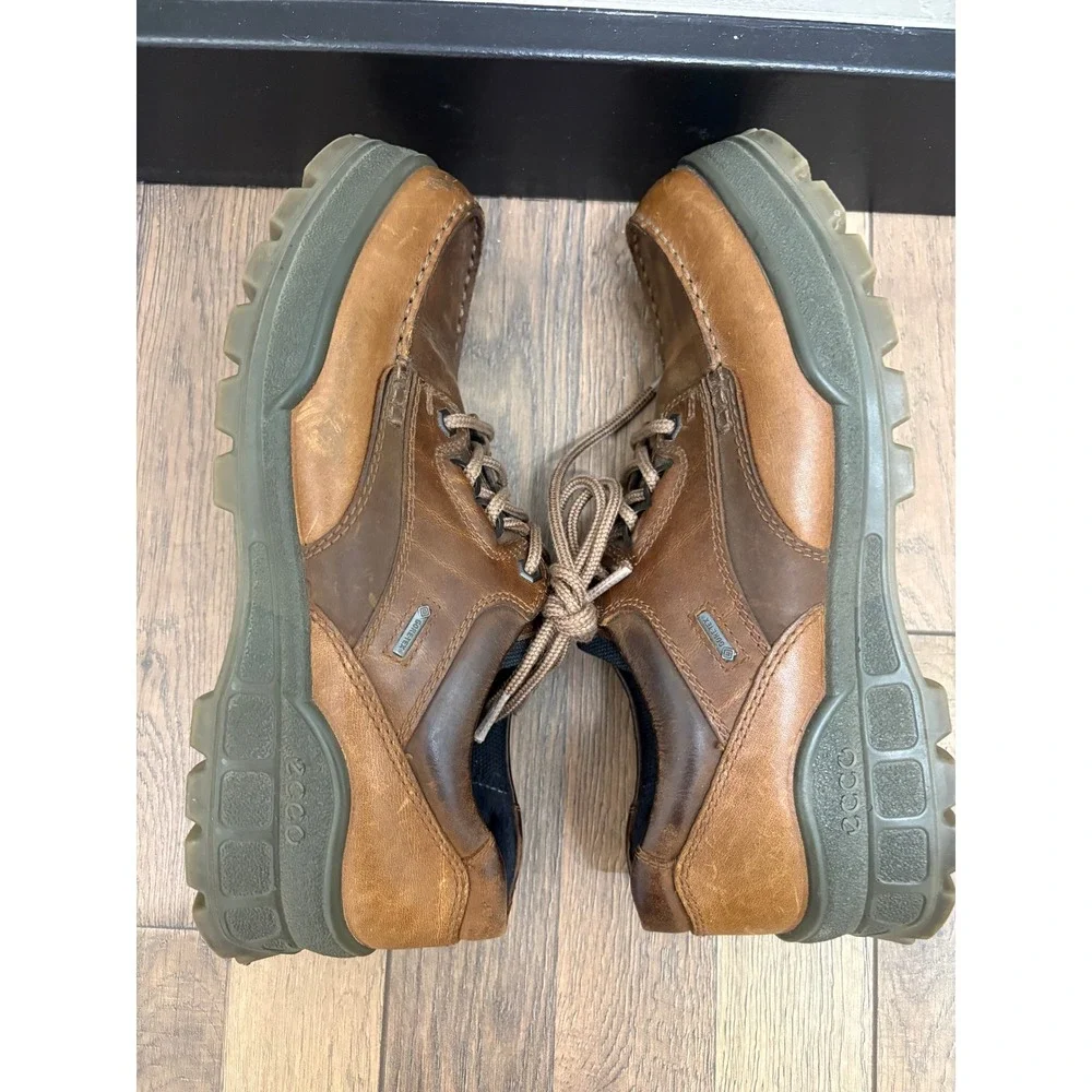 ECCO‎ Track 25 Mens Gore-Tex Waterproof Leather Shoes Brown Oxford Size 42 8-8.5